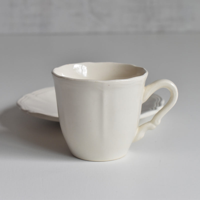 Vintage Coffee Cup & Saucer Digoin & Sarreguemines Rohan (Scalloped Rim) C