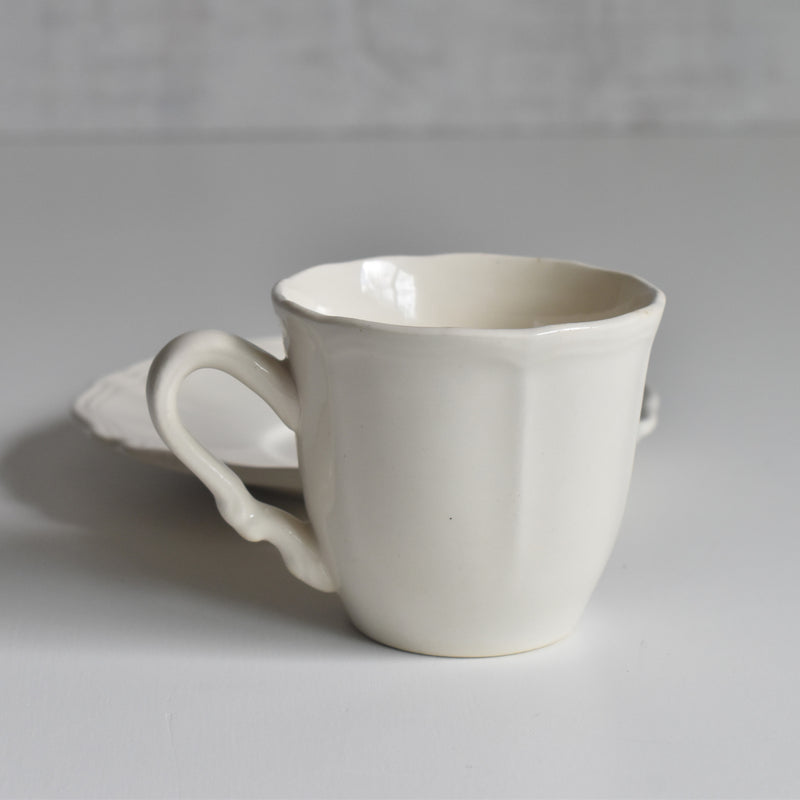 Vintage Coffee Cup & Saucer Digoin & Sarreguemines Rohan (Scalloped Rim) C