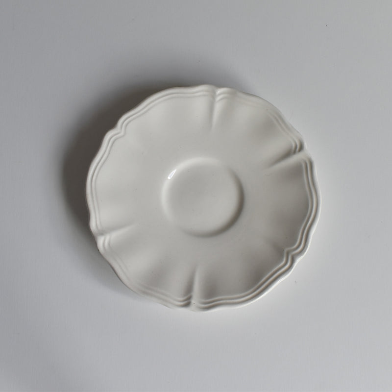 Vintage Coffee Cup & Saucer Digoin & Sarreguemines Rohan (Scalloped Rim) C