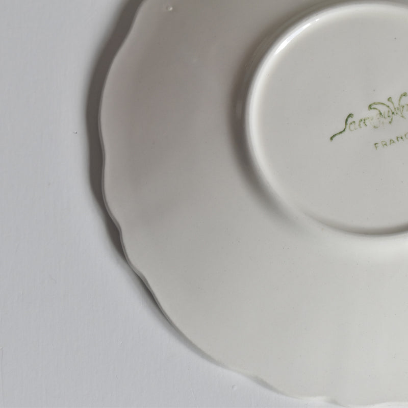 Vintage Coffee Cup & Saucer Digoin & Sarreguemines Rohan (Scalloped Rim) D