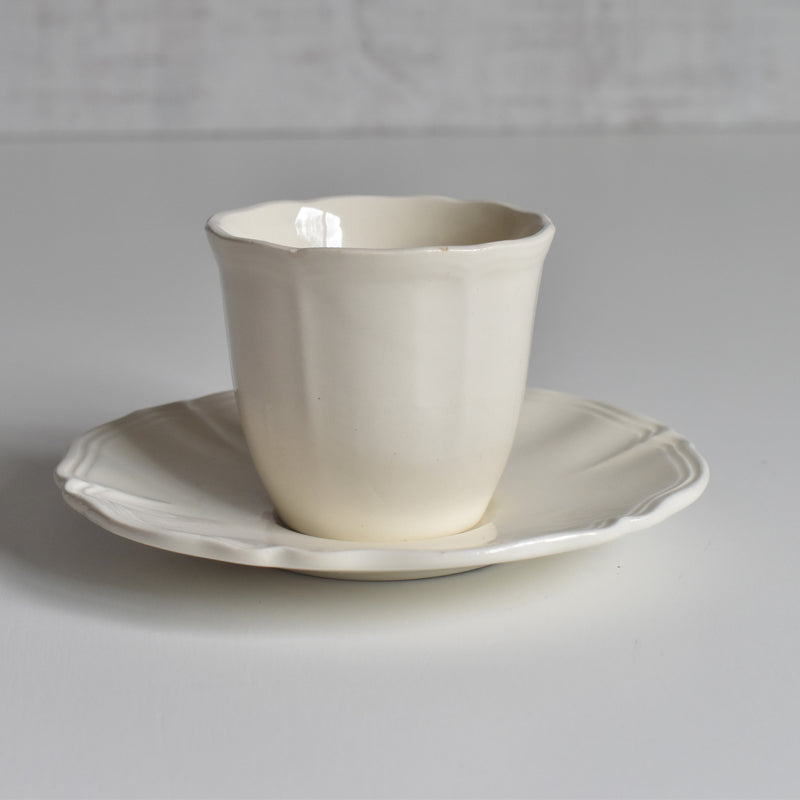 Vintage Coffee Cup & Saucer Digoin & Sarreguemines Rohan (Scalloped Rim) D