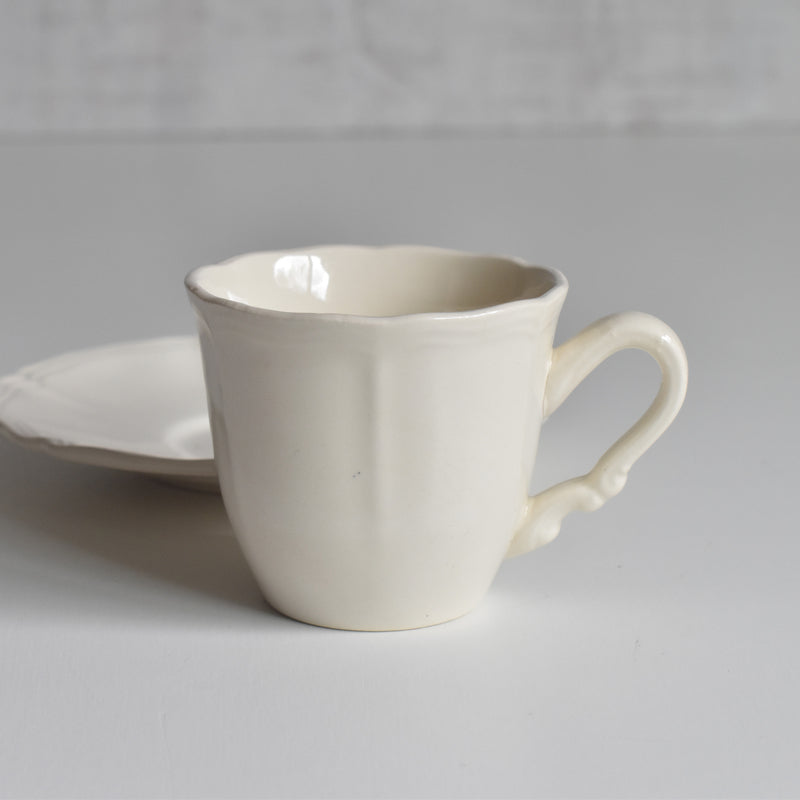 Vintage Coffee Cup & Saucer Digoin & Sarreguemines Rohan (Scalloped Rim) D
