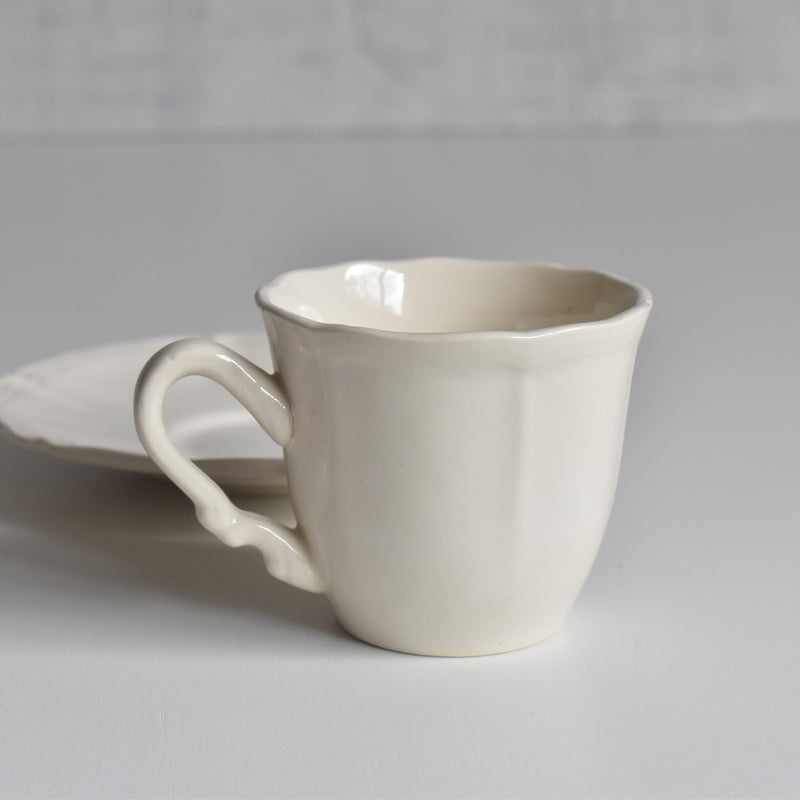 Vintage Coffee Cup & Saucer Digoin & Sarreguemines Rohan (Scalloped Rim) D