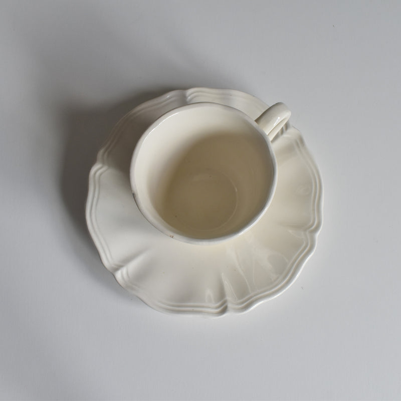 Vintage Coffee Cup & Saucer Digoin & Sarreguemines Rohan (Scalloped Rim) D