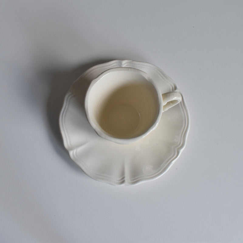Vintage Coffee Cup & Saucer, Digoin & Sarreguemines Rohan (Scalloped Rim) E