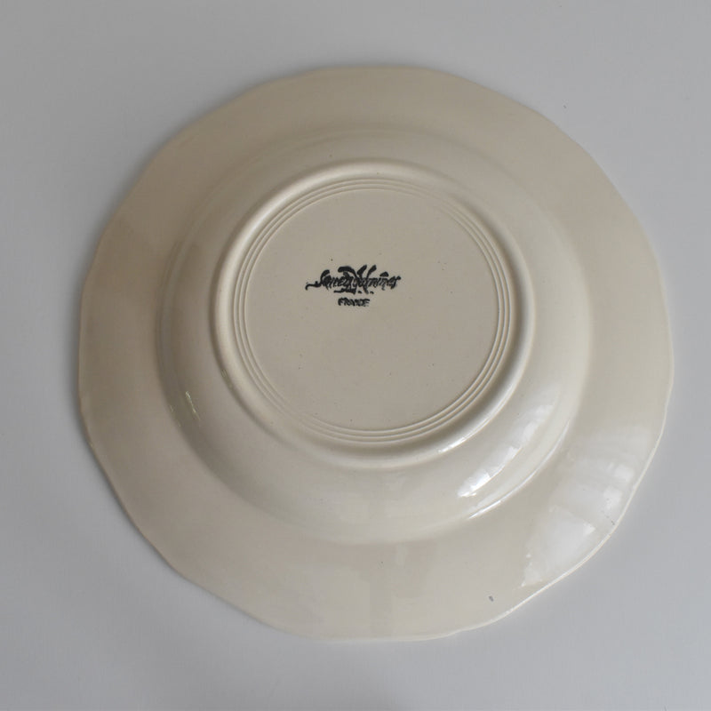 Vintage Deep Plate Digoin & Sarreguemines Rohan (Scalloped Rim) 25cm C