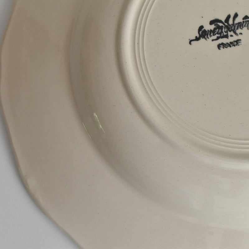 Vintage Deep Plate Digoin & Sarreguemines Rohan (Scalloped Rim) 25cm C