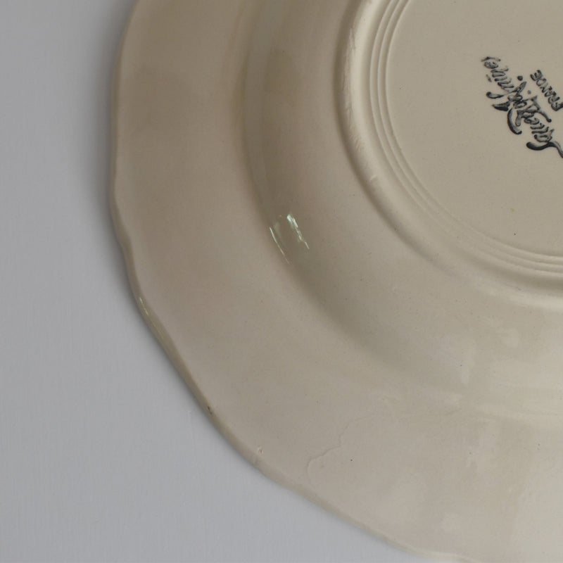 Vintage Deep Plate Digoin & Sarreguemines Rohan (Scalloped Rim) 25cm I