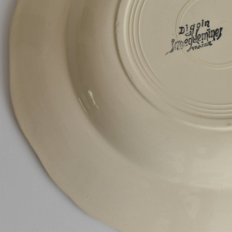 Vintage Deep Plate, Digoin & Sarreguemines Rohan (Scalloped Edge), 24.5cm A