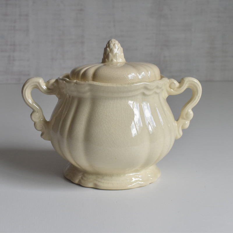 Vintage Sugar Pot, Digoin & Sarreguemines Rohan (Scalloped Edge)