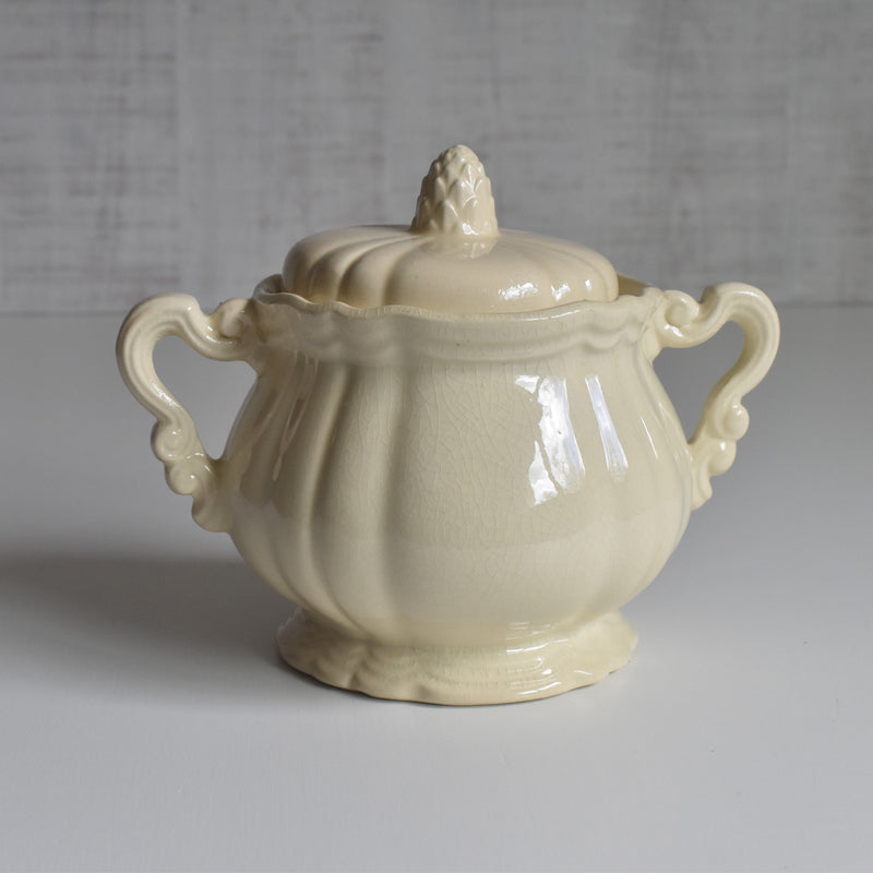 Vintage Sugar Pot, Digoin & Sarreguemines Rohan (Scalloped Edge)