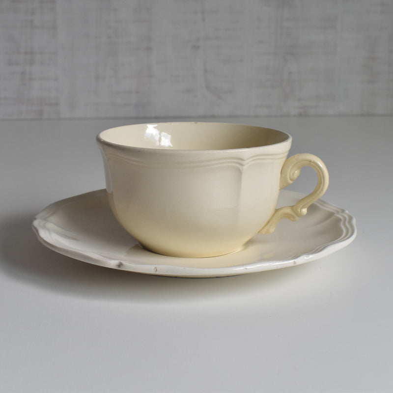 Vintage Chocolate Cup & Saucer, Digoin & Sarreguemines, Rohan (Scalloped Edge) A