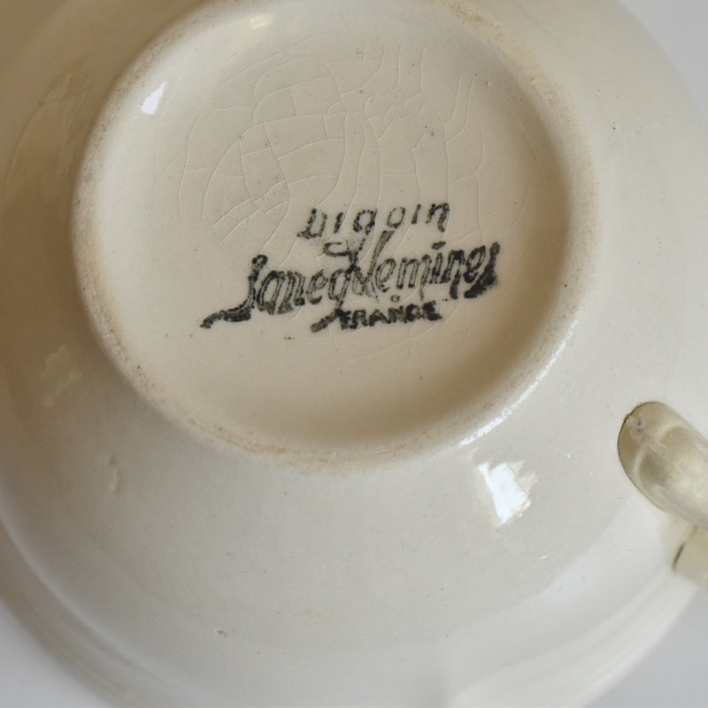 Vintage Chocolate Cup & Saucer, Digoin & Sarreguemines, Rohan (Scalloped Edge) A