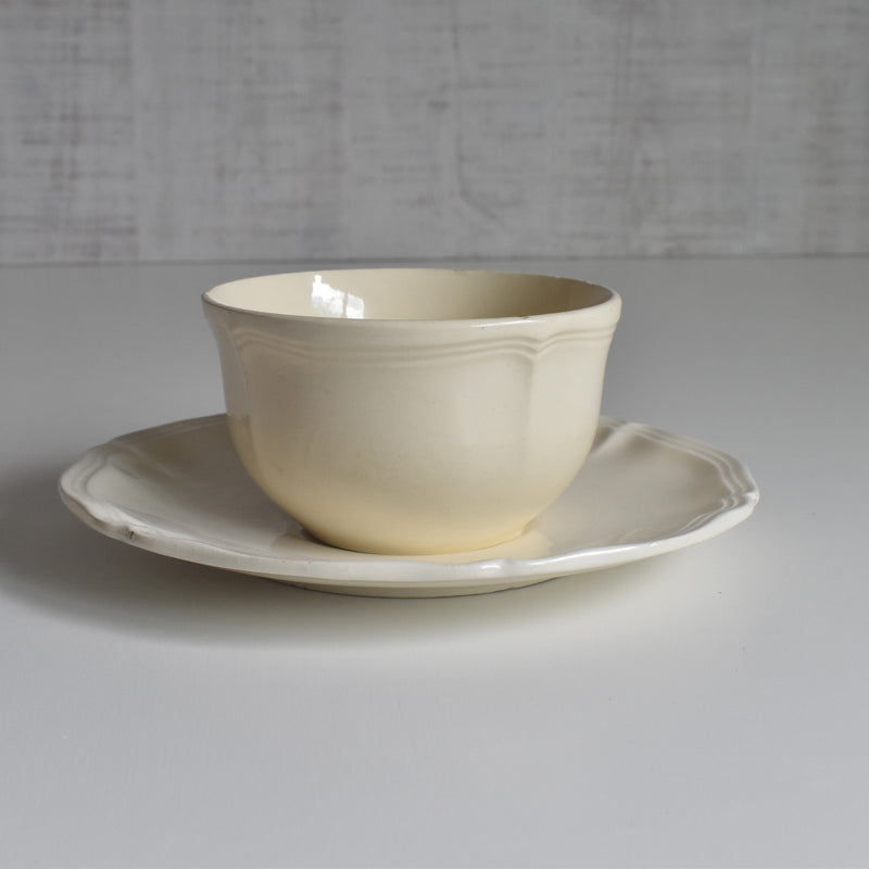 Vintage Chocolate Cup & Saucer, Digoin & Sarreguemines, Rohan (Scalloped Edge) A