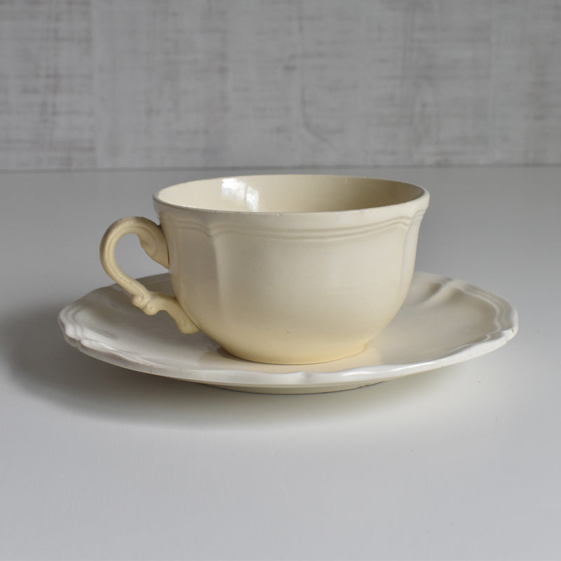 Vintage Chocolate Cup & Saucer, Digoin & Sarreguemines, Rohan (Scalloped Edge) A