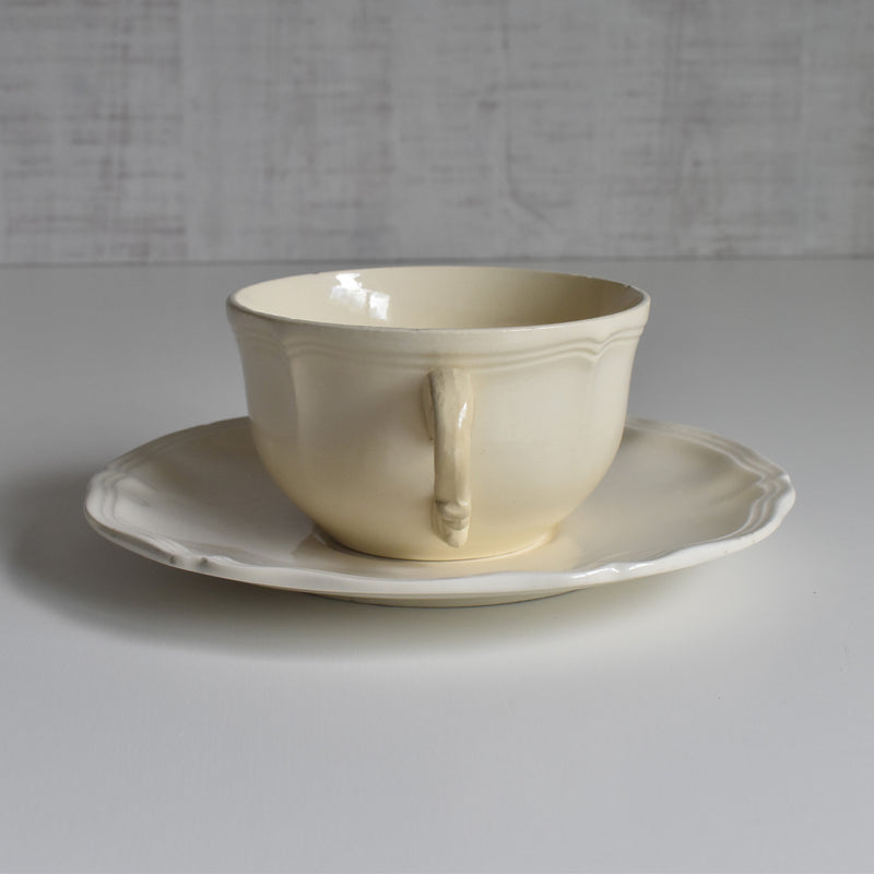 Vintage Chocolate Cup & Saucer, Digoin & Sarreguemines, Rohan (Scalloped Edge) A