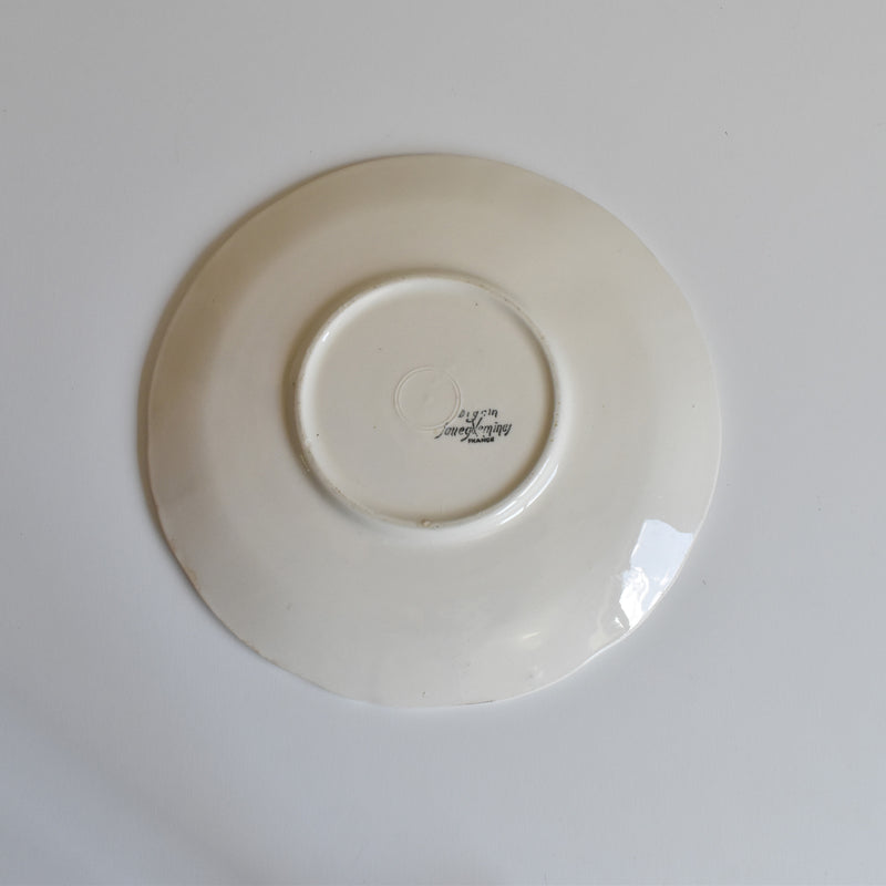 Vintage Chocolate Cup & Saucer, Digoin & Sarreguemines Rohan (Scalloped Edge) B