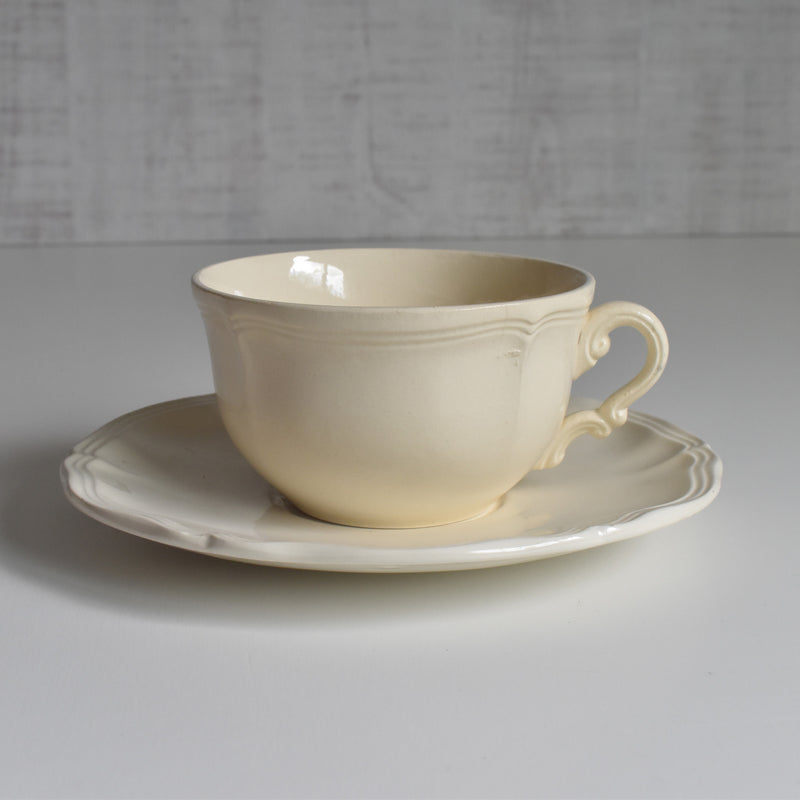 Vintage Chocolate Cup & Saucer, Digoin & Sarreguemines Rohan (Scalloped Edge) B