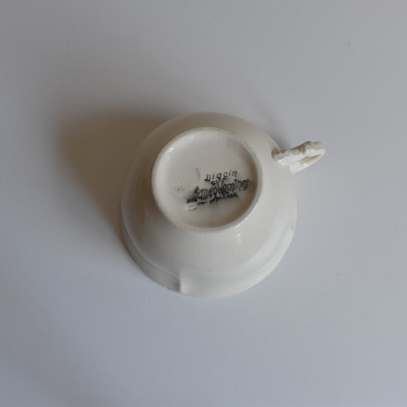 Vintage Chocolate Cup & Saucer, Digoin & Sarreguemines Rohan (Scalloped Edge) B
