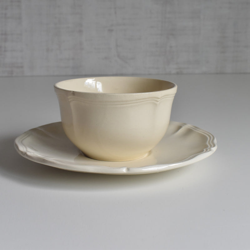 Vintage Chocolate Cup & Saucer, Digoin & Sarreguemines Rohan (Scalloped Edge) B