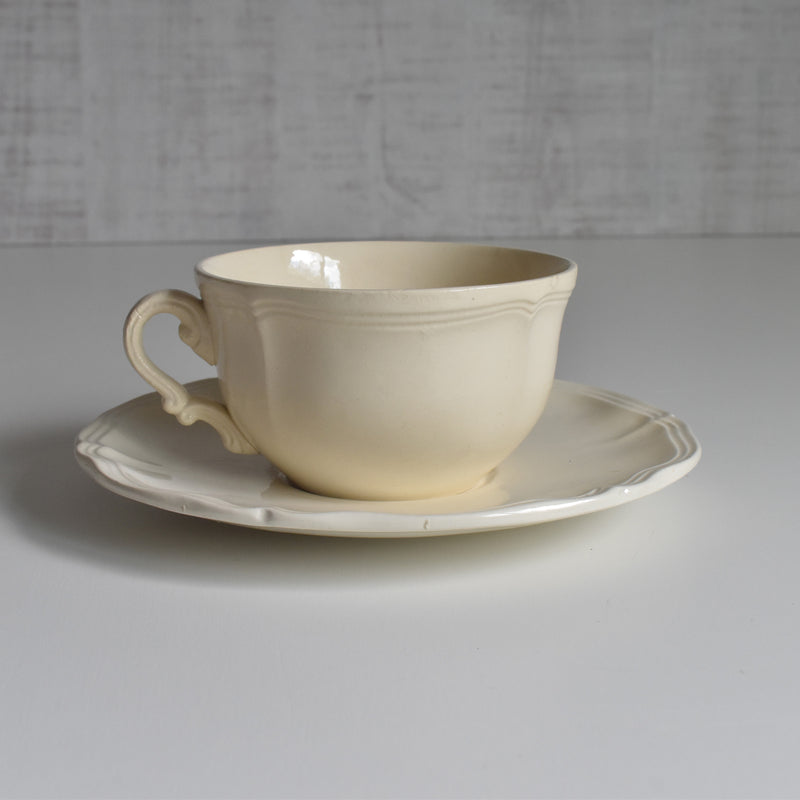 Vintage Chocolate Cup & Saucer, Digoin & Sarreguemines Rohan (Scalloped Edge) B