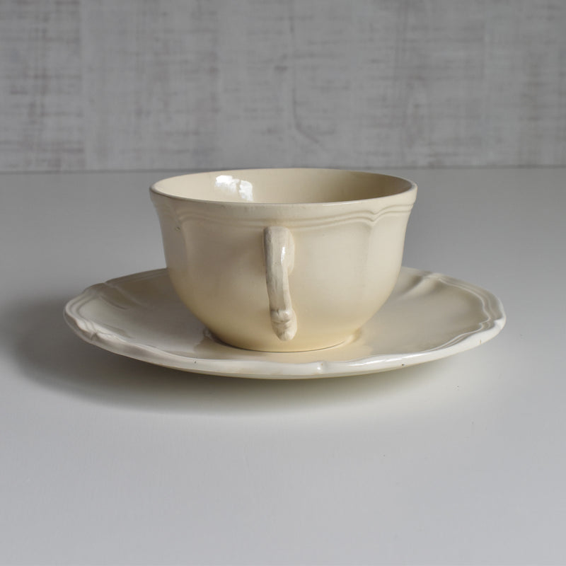 Vintage Chocolate Cup & Saucer, Digoin & Sarreguemines Rohan (Scalloped Edge) B