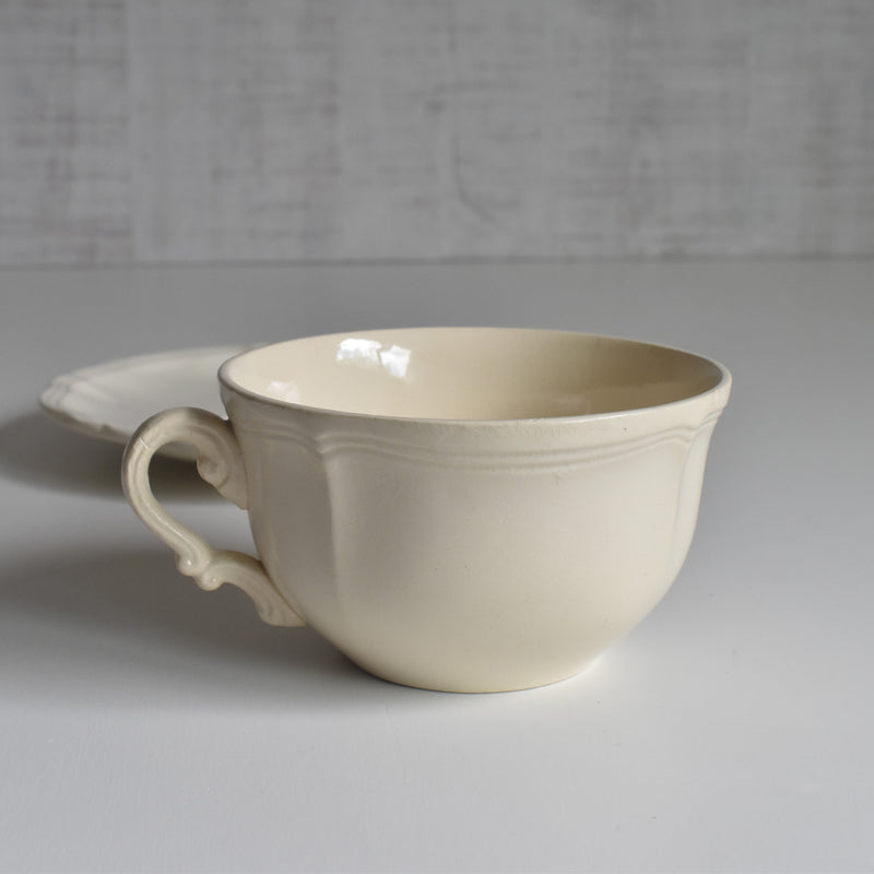 Vintage Chocolate Cup & Saucer, Digoin & Sarreguemines Rohan (Scalloped Edge) B