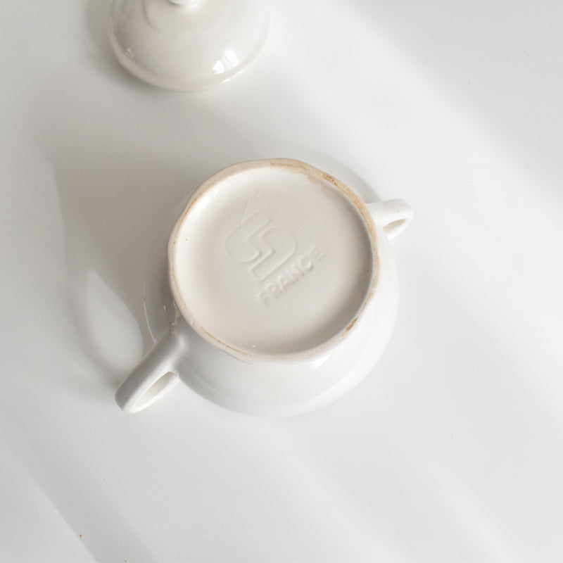 Vintage Sugar Pot Digoin & Sarreguemines White