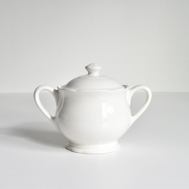 Vintage Sugar Pot Digoin & Sarreguemines White