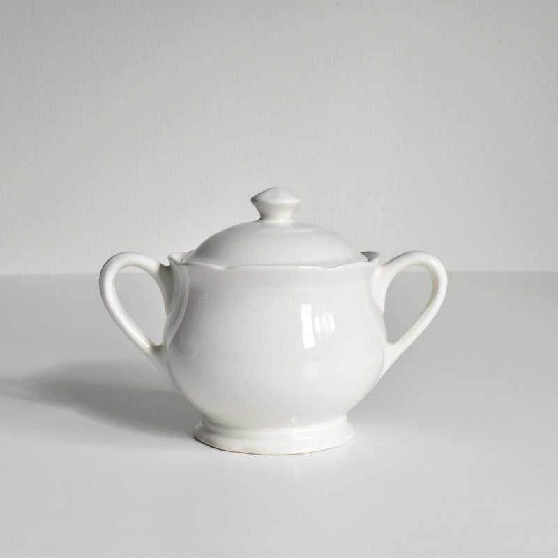 Vintage Sugar Pot Digoin & Sarreguemines White