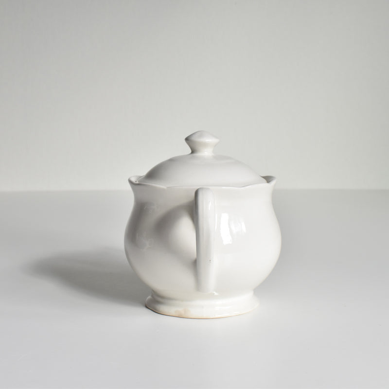 Vintage Sugar Pot Digoin & Sarreguemines White