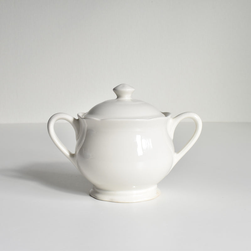 Vintage Sugar Pot Digoin & Sarreguemines White