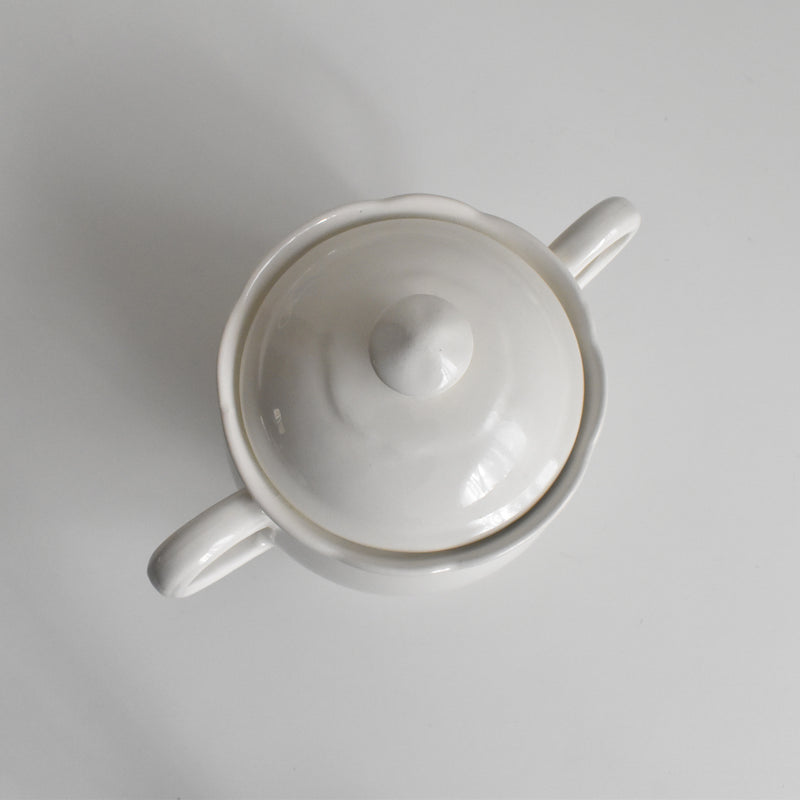 Vintage Sugar Pot Digoin & Sarreguemines White