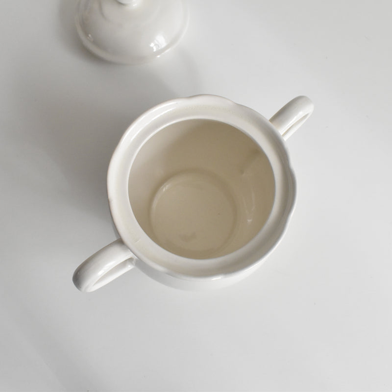 Vintage Sugar Pot Digoin & Sarreguemines White
