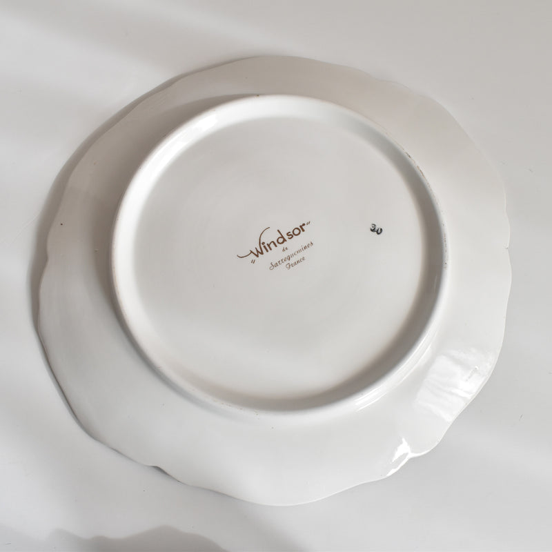 Vintage Cake Plate Sarreguemines Windsor