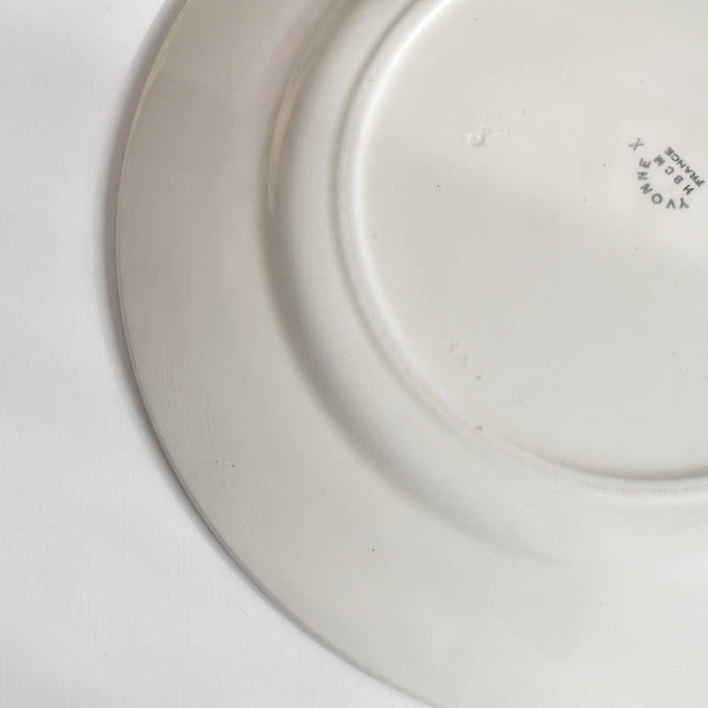 Vintage Large Plate HBCM Creil et Montereau Yvonne
