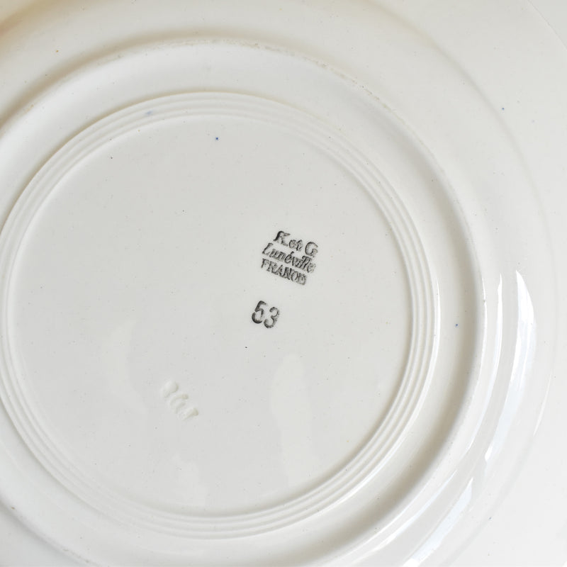 Antique Large Plate, KG Luneville Line