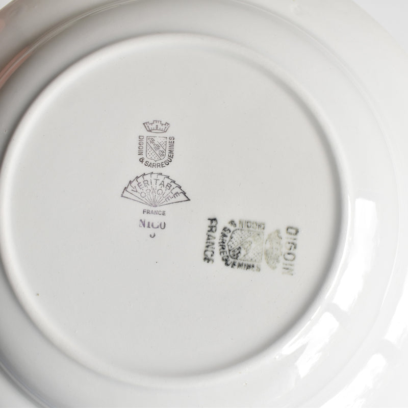 Vintage Deep Plate Digoin & Sarreguemines Nico E