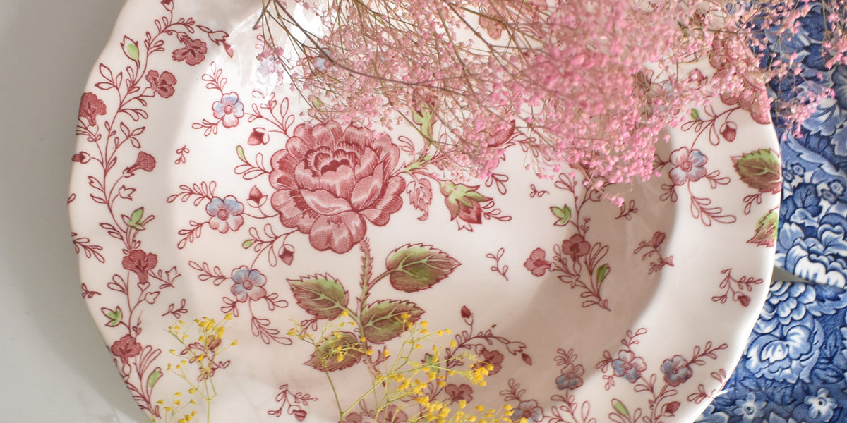 ヴィンテージ深皿 ジョンソンブラザーズ Rose Chintz (ローズチンツ