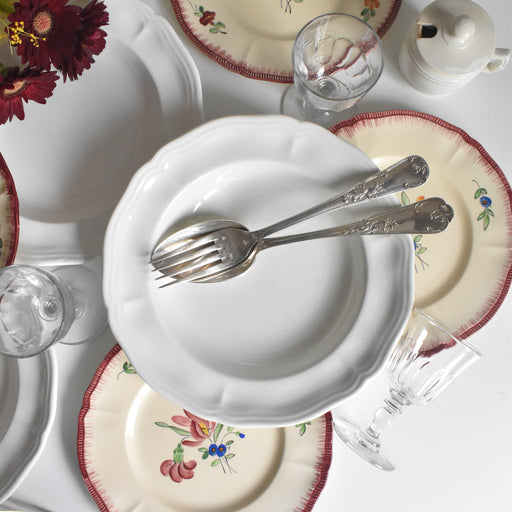 ヴィンテージ深皿 ロンシャン 花リム