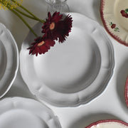 ヴィンテージ深皿 ロンシャン 花リム ホワイト A