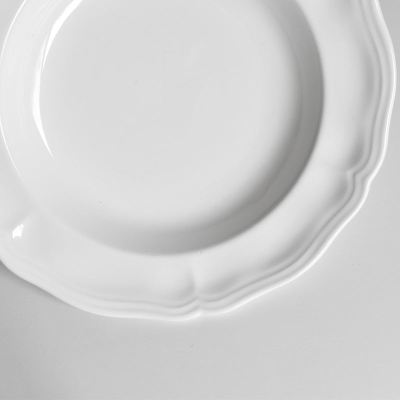 ヴィンテージ深皿 ロンシャン 花リム ホワイト A