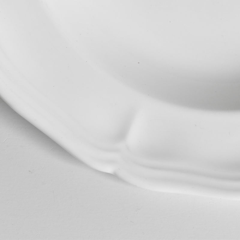 ヴィンテージ深皿 ロンシャン 花リム ホワイト A