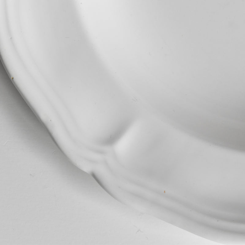 ヴィンテージ深皿 ロンシャン 花リム ホワイト A