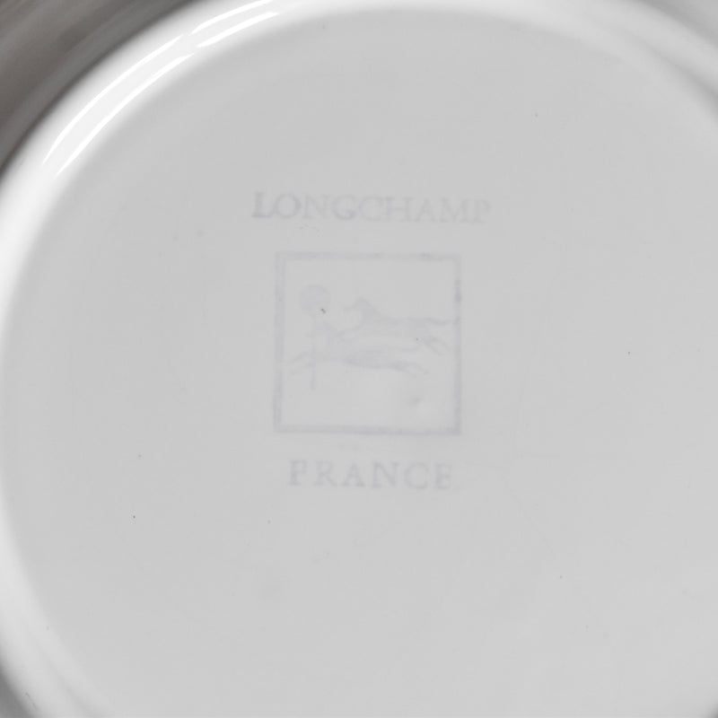 ヴィンテージ深皿 ロンシャン 花リム ホワイト A