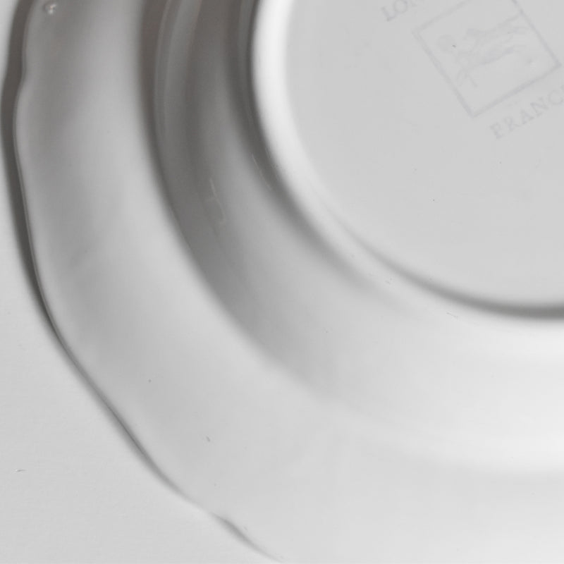 ヴィンテージ深皿 ロンシャン 花リム ホワイト A