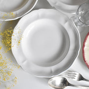 ヴィンテージ深皿 ロンシャン 花リム ホワイト B