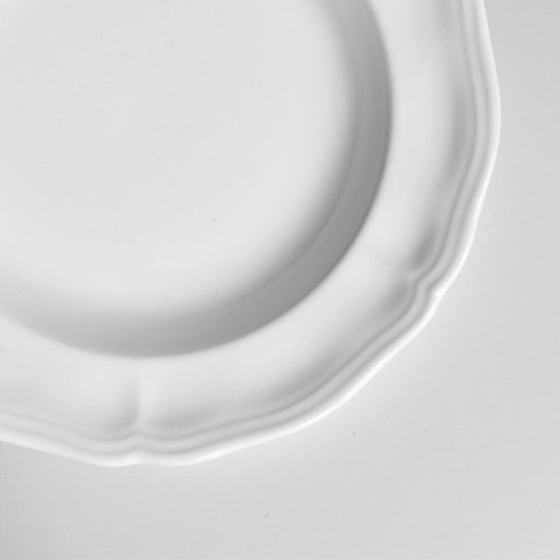 ヴィンテージ深皿 ロンシャン 花リム ホワイト B