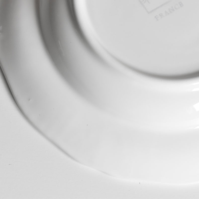 ヴィンテージ深皿 ロンシャン 花リム ホワイト B