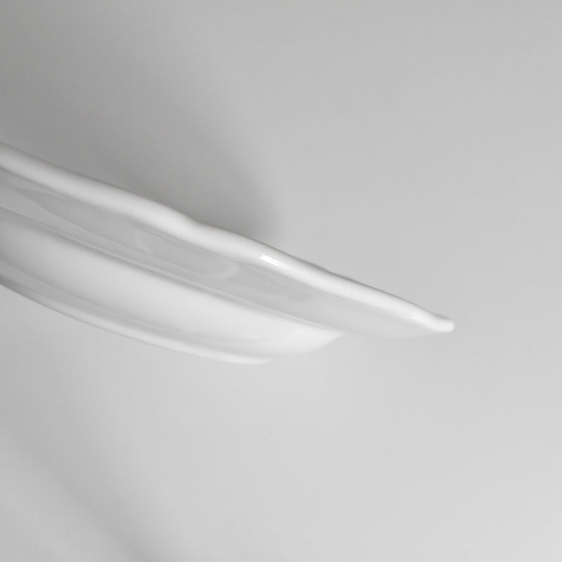 ヴィンテージ深皿 ロンシャン 花リム ホワイト B